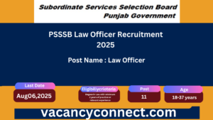 PSSSB Law Officer Recruitment 2025