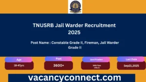 TNUSRB Jail Warder Recruitment 2025
