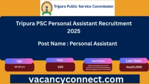 Tripura PSC Personal Assistant Recruitment 2025